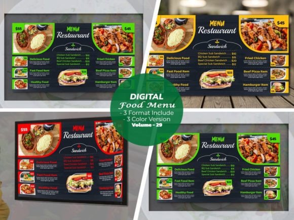 Digital Food Menu Design Template for Modern Restaurants