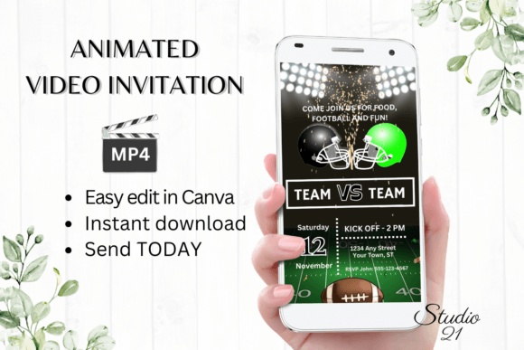 Digital Football Game Invitation: The Ultimate Editable Evite