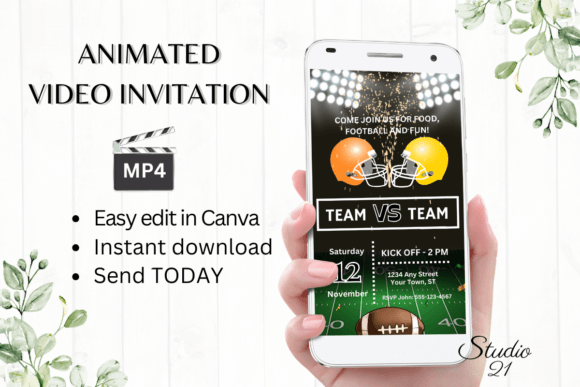 Electronic Football Game Invitation: Score Big With Your Party Invite