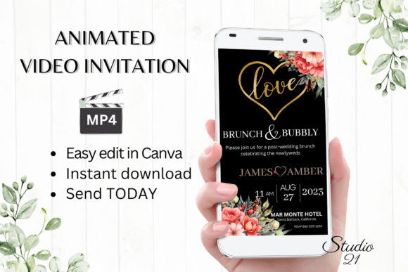 Elegant Floral Wedding Brunch Invites: A Digital Template Guide