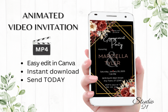 Fall Engagement Party Invite W1155: A Seasonal Stunner