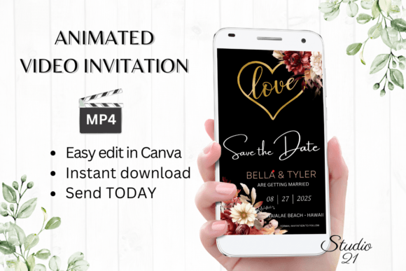 Fall Save the Date Announcement W2151: Digital Invitation Magic