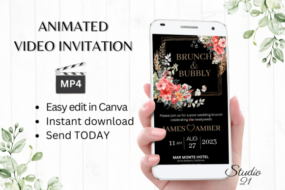 Floral Wedding Brunch Invite W9133: A Modern Digital Evite Solution