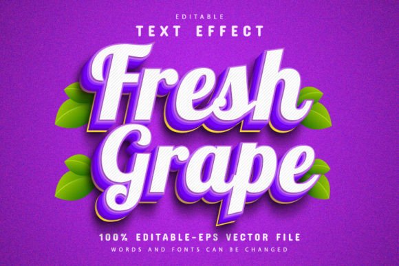 Fresh Grape Fruit 3D Text Effect: A Juicy Design Asset