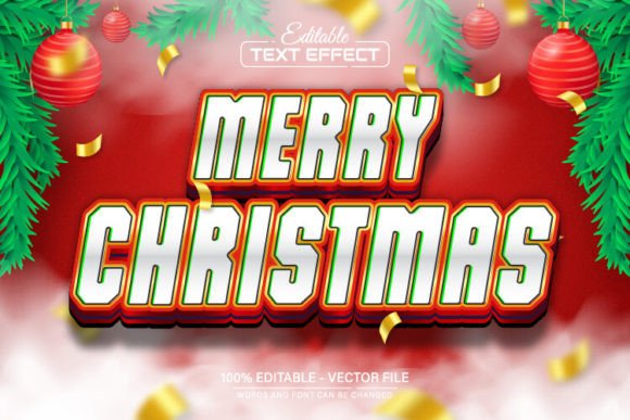 Merry Christmas 3D Text Effect Editable: A Festive Design Asset