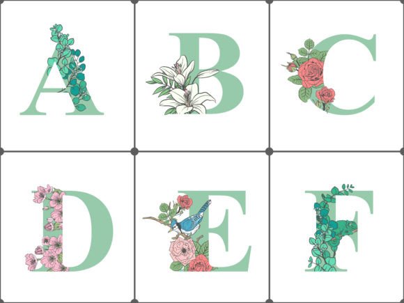 Minimalist Isolated Alphabet Floral Line Art for Beautiful Initials