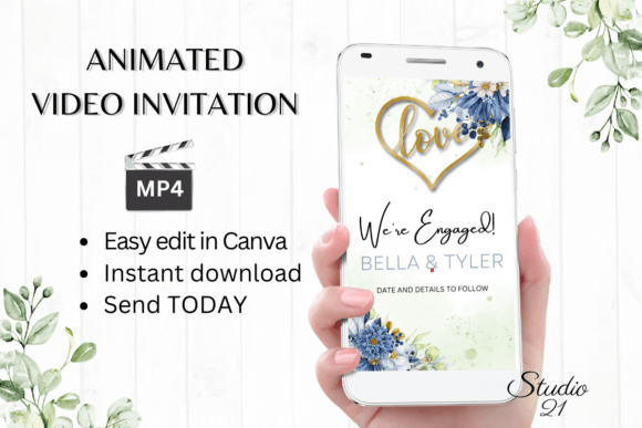 Modern Elegance: Digital Engagement Announcement W1140B