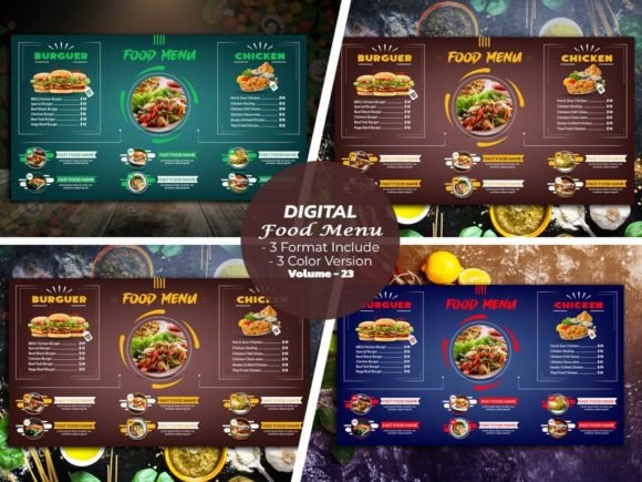 Modernize Your Menu: The Digital Food Menu Design Template V-23