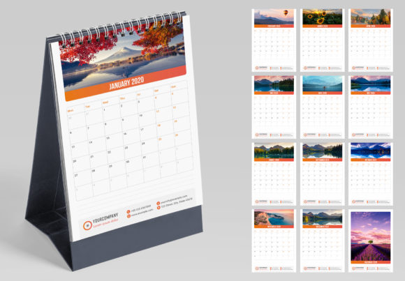 Vertical Desk Calendar: A Designer's Template for Year-Round Branding