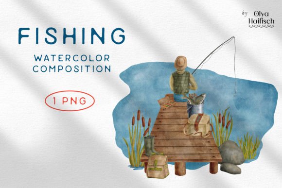 Watercolor Fisherman Clipart PNG: Your Creative Catch